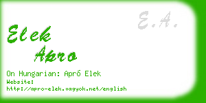 elek apro business card
